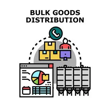 Bulk goods distribution logistics management system planning Stock Illustration
