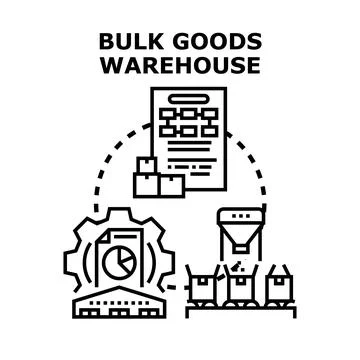 Bulk goods warehouse logistics management icon concept 스톡 일러스트