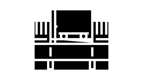 Bulk handling system glyph icon animation Stock Footage 165336919
