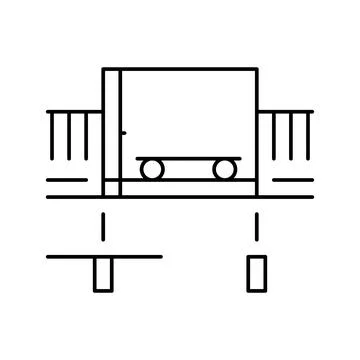 Bulk handling system line icon vector illustration Stock Illustration