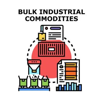 Bulk industrial commodities logistic supply chain management Illustrazione stock