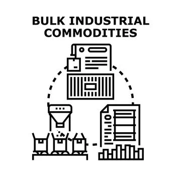 Bulk industrial commodities logistic supply chain management Stock Illustration
