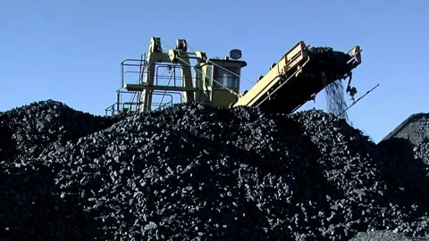 Bulk Material Stacker Loading Iron Ore Stockpile, Sierra Grande, Patagonia, Arge Stock Footage 152447576