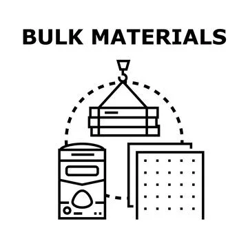 Bulk materials handling, storing, and shipping concept Illustration