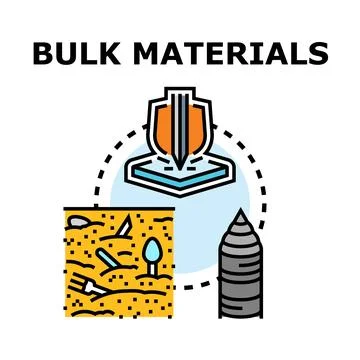 Bulk materials processing, production, and storage concept Stock Illustration