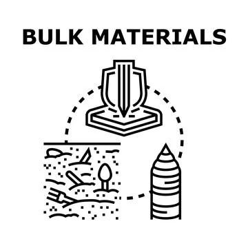 Bulk materials processing, production, and storage concept Stock Illustration