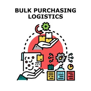 Bulk purchasing logistics process concept illustration Stock Illustration