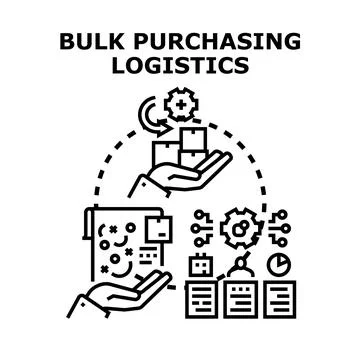 Bulk purchasing logistics process concept illustration Stock Illustration