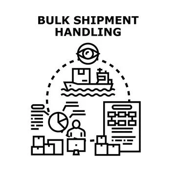 Bulk shipment logistics handling and cargo tracking Stock Illustration