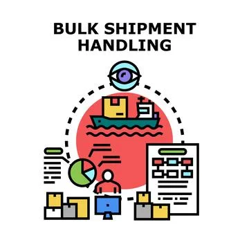 Bulk shipment logistics handling and cargo tracking Stock Illustration