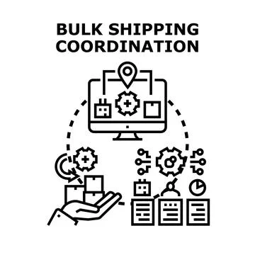 Bulk shipping coordination process management vector Stock Illustration