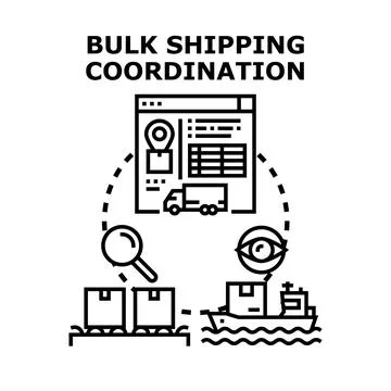 Bulk shipping coordination process through digital logistics management 库存插图