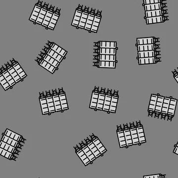 Bulk storage cement production vector seamless pattern Stock Illustration