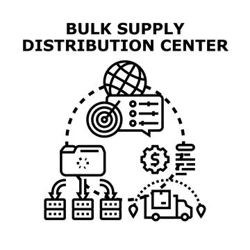 Bulk supply distribution center logistics operations controlling Stock Illustration