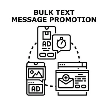Bulk text message promotion concept vector illustration 库存插图