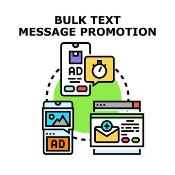 Bulk text message promotion concept vector illustration Stock Illustration