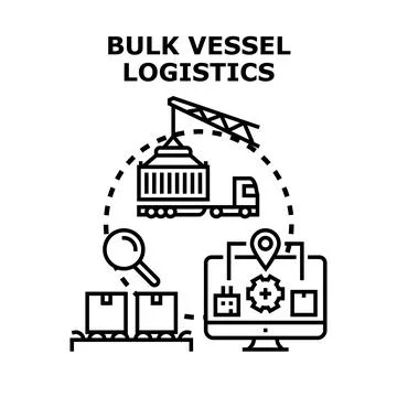 Bulk vessel logistics operations manage global cargo distribution Illustrazione stock