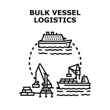 Bulk vessel logistics shipping global cargo distribution system イラスト素材