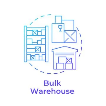 Bulk warehouse blue gradient concept icon Stock Illustration