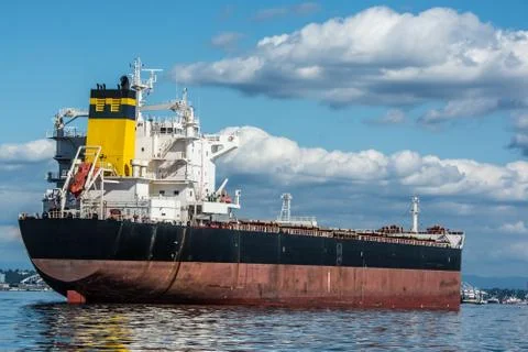 Bulker in Elliott Bay Stock Photos