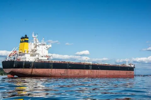 Bulker in Elliott Bay Stock Photos