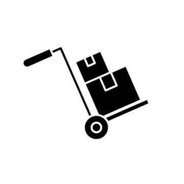 Bulky delivery black icon, vector sign on isolated background. Bulky delivery Stock Illustration