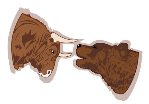 Bull and bear 스톡 일러스트