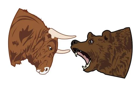 Bull and bear 스톡 일러스트