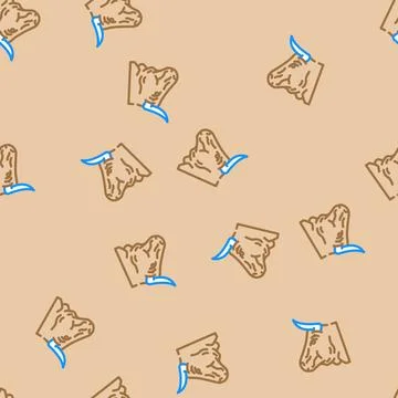 Bull animal vector seamless pattern Stock Illustration