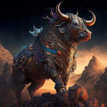 Bull in armor Stock Illustration