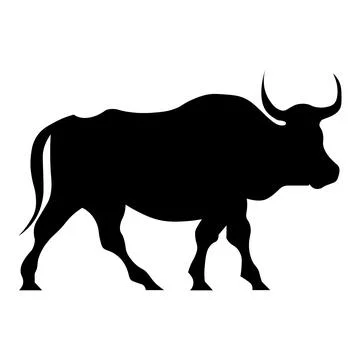 Bull black icon on white background Illustrazione stock
