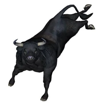 Bull bucking - 3D render Stock Illustration