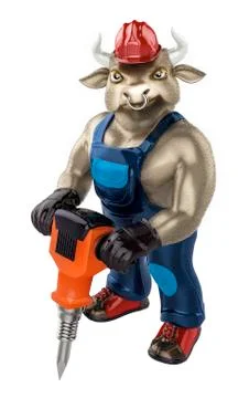 Bull builder Stock Illustration