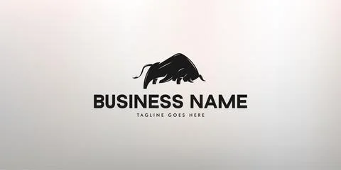 Bull butting logo with modern elegant feel Stock Illustration