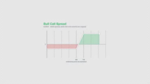 Bull Call Spread Options Strategy Payoff Diagram Animation Alpha 4K 動画素材 339321925