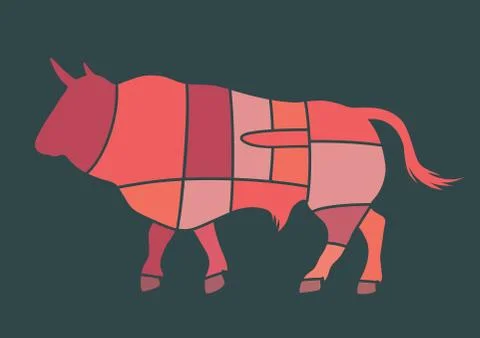 Bull cuts Stock Illustration