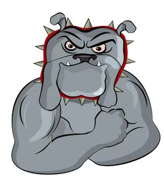 Bull dog posing Stock Illustration