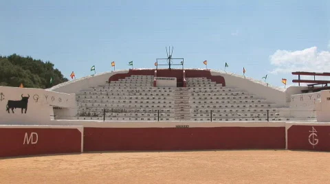 Bull fighting arena Stock Footage