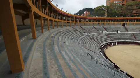 Bull fighting arena interior Stock Footage 28795327