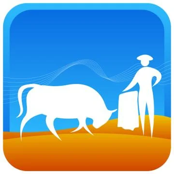 Bull fighting Stock Illustration