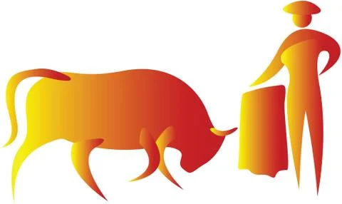 Bull fighting Illustrazione stock
