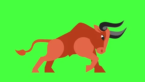 Bull greenscreen animation Stock Footage 320274300