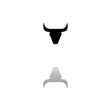 Bull Head icon flat Stock Illustration