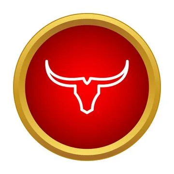 Bull head icon representing power and strength Ilustração Stock