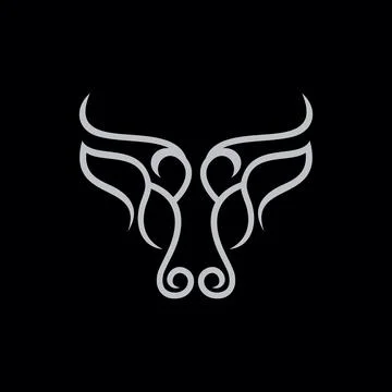 Bull head line Stock Illustration