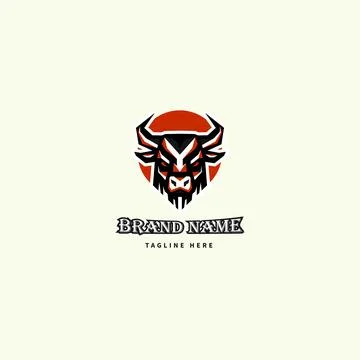 Bull head logo design vector template. Buffalo logo vector illustration. Wi.. Stock Illustration