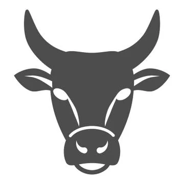 Bull Head solid icon, Farm animals concept, cattle sign on white background イラスト素材