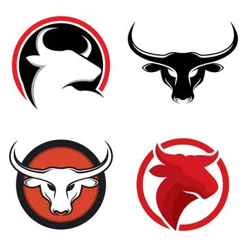 Bull head vector logo design 스톡 일러스트