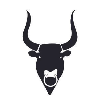 Bull head on white Stock Illustration