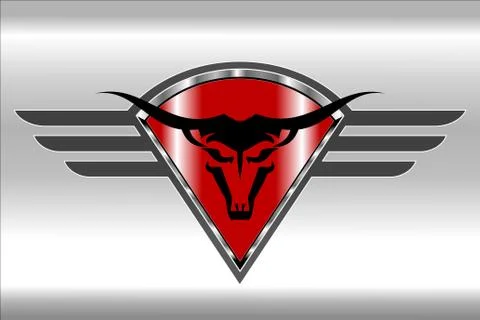 Bull Icon on  the diamond shield Stock Illustration